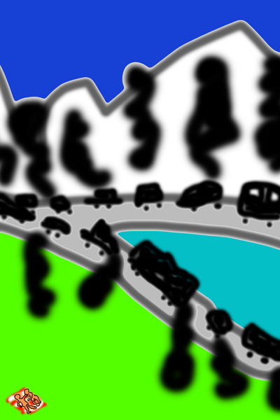 mensen in landschap
