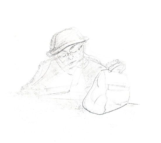 lady in library