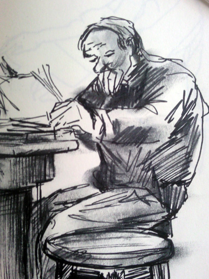man in café