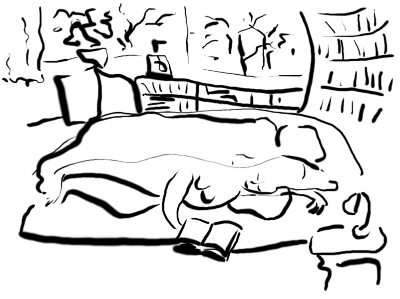 reading a book